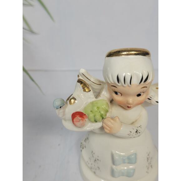 Vintage November Birthday Angel, Girl Figurine w Turkey Platter - Picture 2 of 5